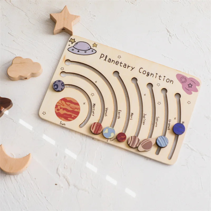 Wooden Solar System Puzzle, Planets, Space Educational Toys - LittleOzKid