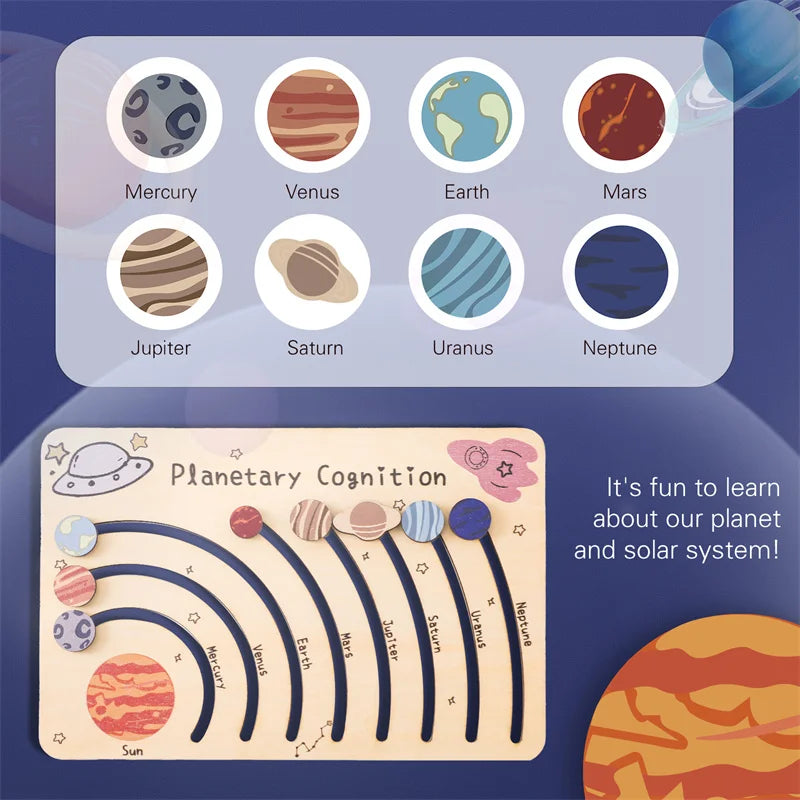Wooden Solar System Puzzle, Planets, Space Educational Toys - LittleOzKid