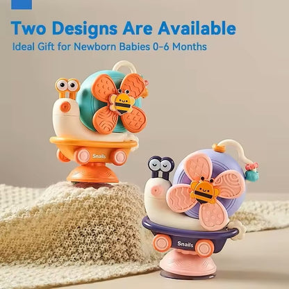 Baby Montessori Suction Spinner Toy, Bath Sensory & High Chair Suction for Toddlers
