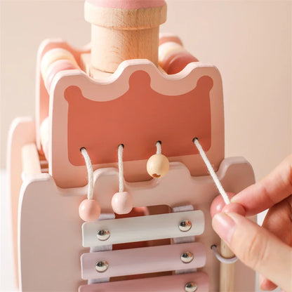 Montessori Wooden Activity Castle Cube & Musical Busy Box Toy