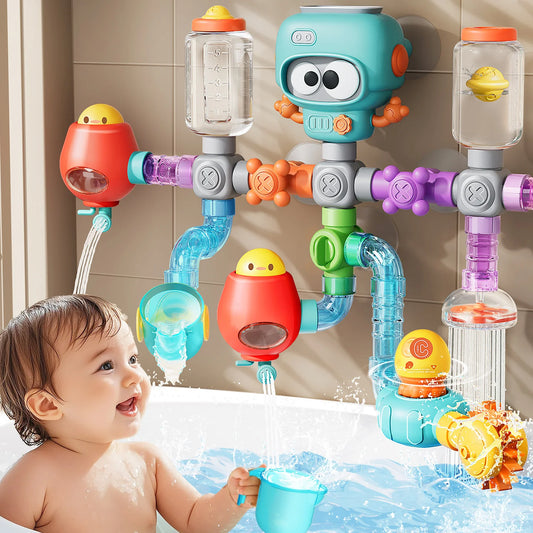 Octopus Bath Toy Set – Suction Cup Spinners & Water Squirt Fun!