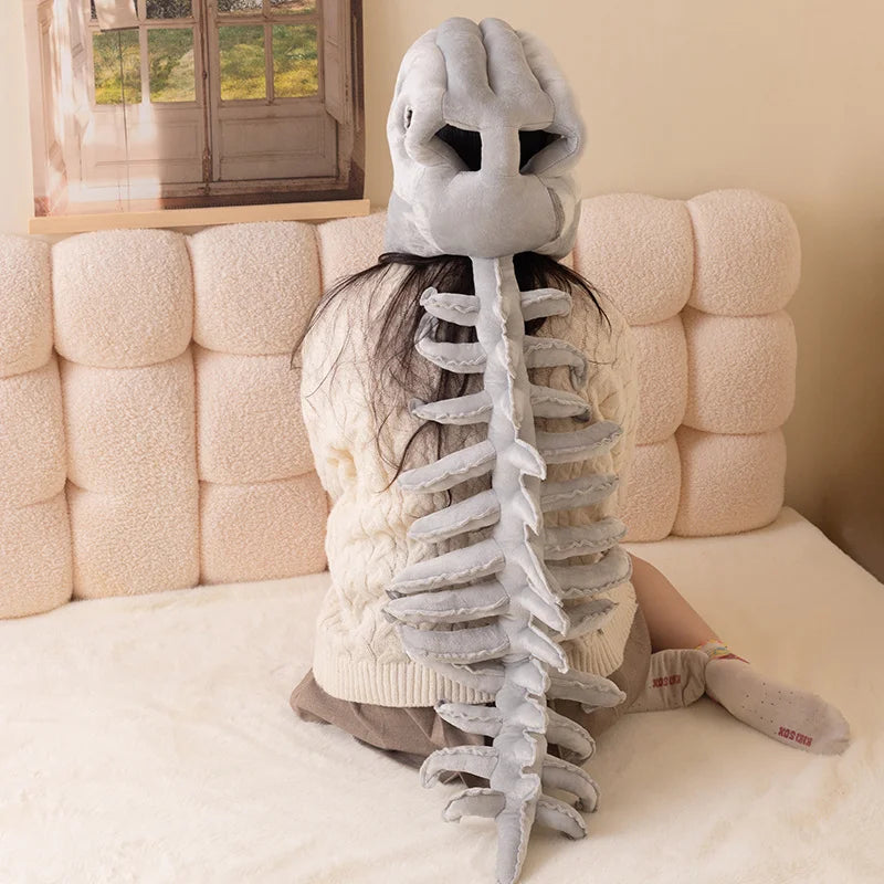 75/115cm Cozy Dinosaur Skeleton Head Costume Plush Toy