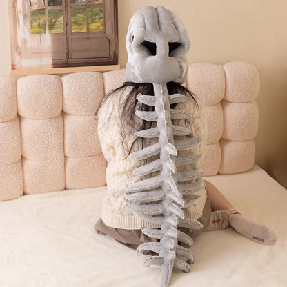 75/115cm Cozy Dinosaur Skeleton Head Costume Plush Toy