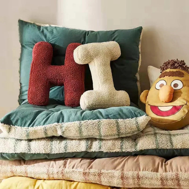 Letters Plush Throw Pillow – Soft Stuffed Kids Toy, Doll, Sofa Cushion, and Room Decor