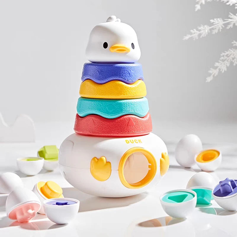 Montessori Duck Stacking Toy – Tumbler & Sorting Game for Babies and Toddlers