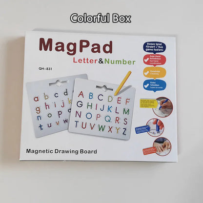Magnetic Alphabet Tracing Board | ABC & Numbers STEM Learning Toy with Pen