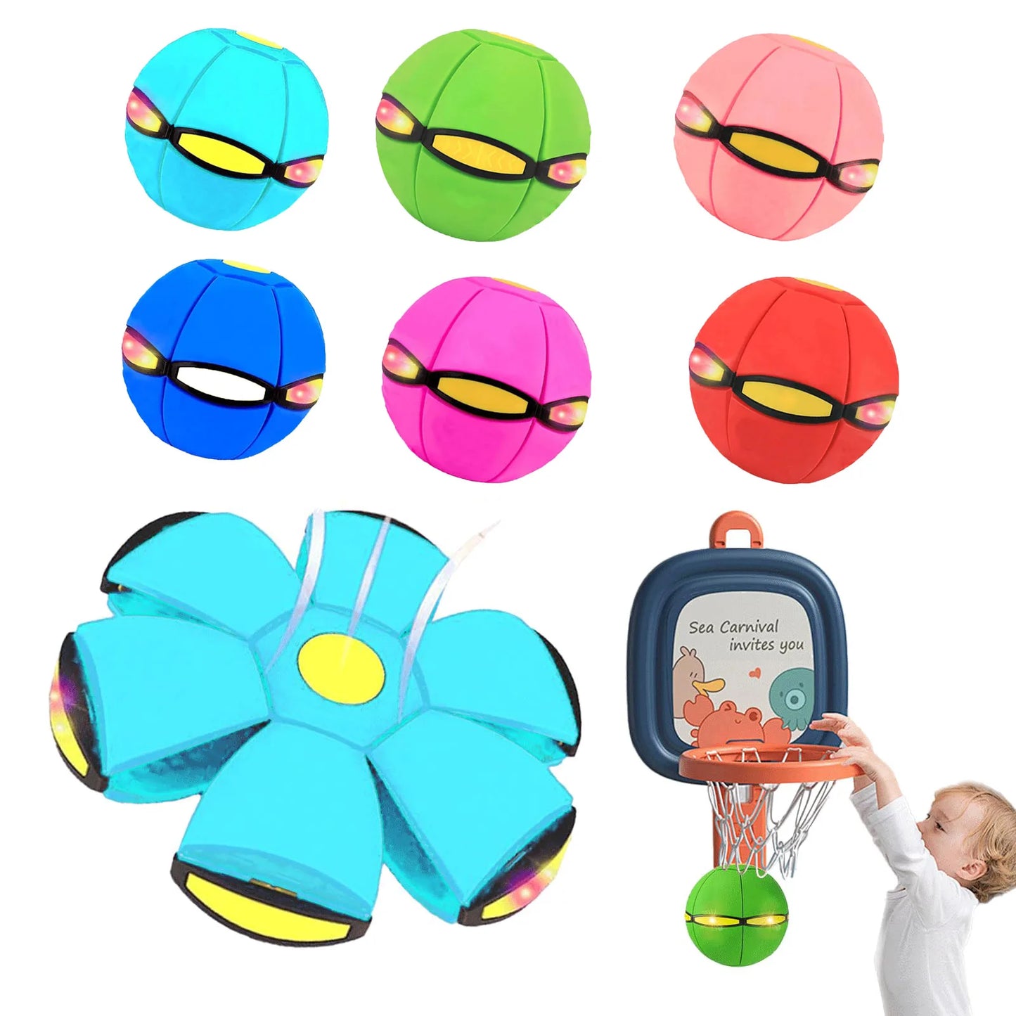UFO Stomp Rocket Launcher & Flying Saucer Hop Ball – Outdoor Kids Toy