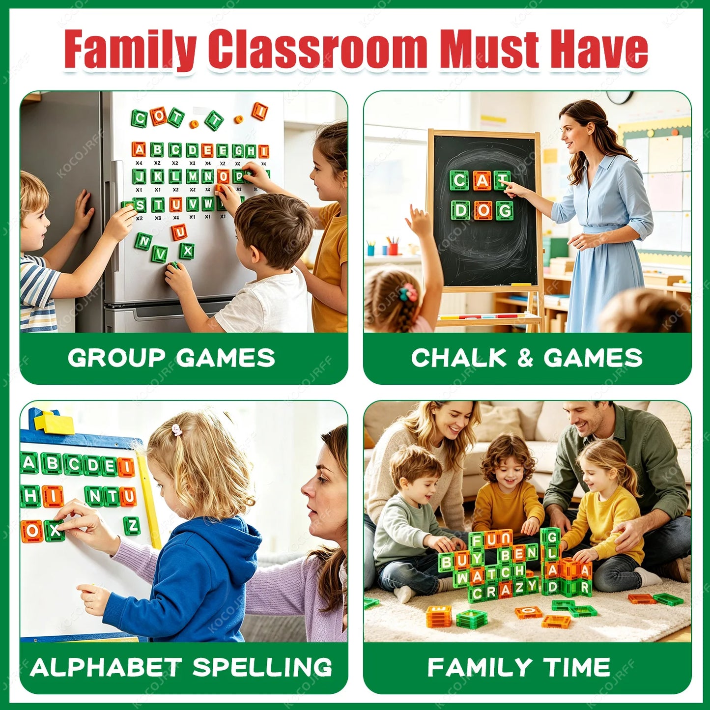Mini Magnetic Tiles Letters Toys, Alphabet Learning & Spelling Building Blocks