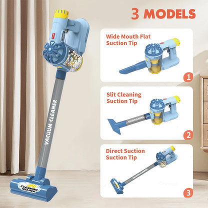 Montessori Kids Cleaning Set with Electric Vacuum Cleaners, Pretend Play Housekeeping Set, Toddler Cleaning Toys