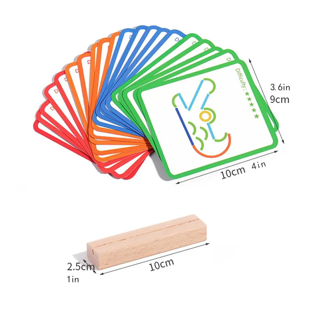 Montessori Wooden Sticks & Rings Jigsaw Puzzle