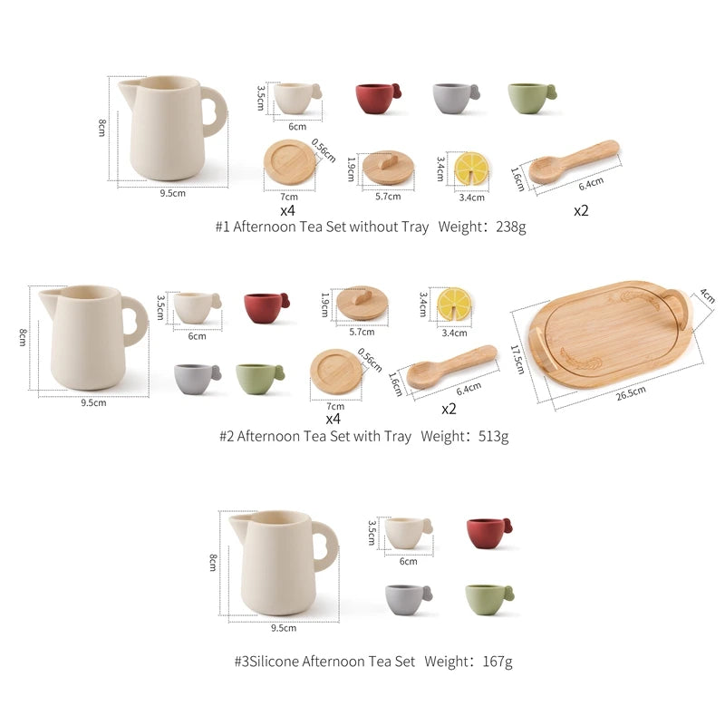 Wooden/Silicone Tea Time Montessori Toy - LittleOzKid
