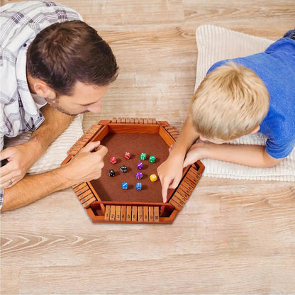 Shut The Box Wooden Game – 6‑Sided Math Board for Parties & Travel
