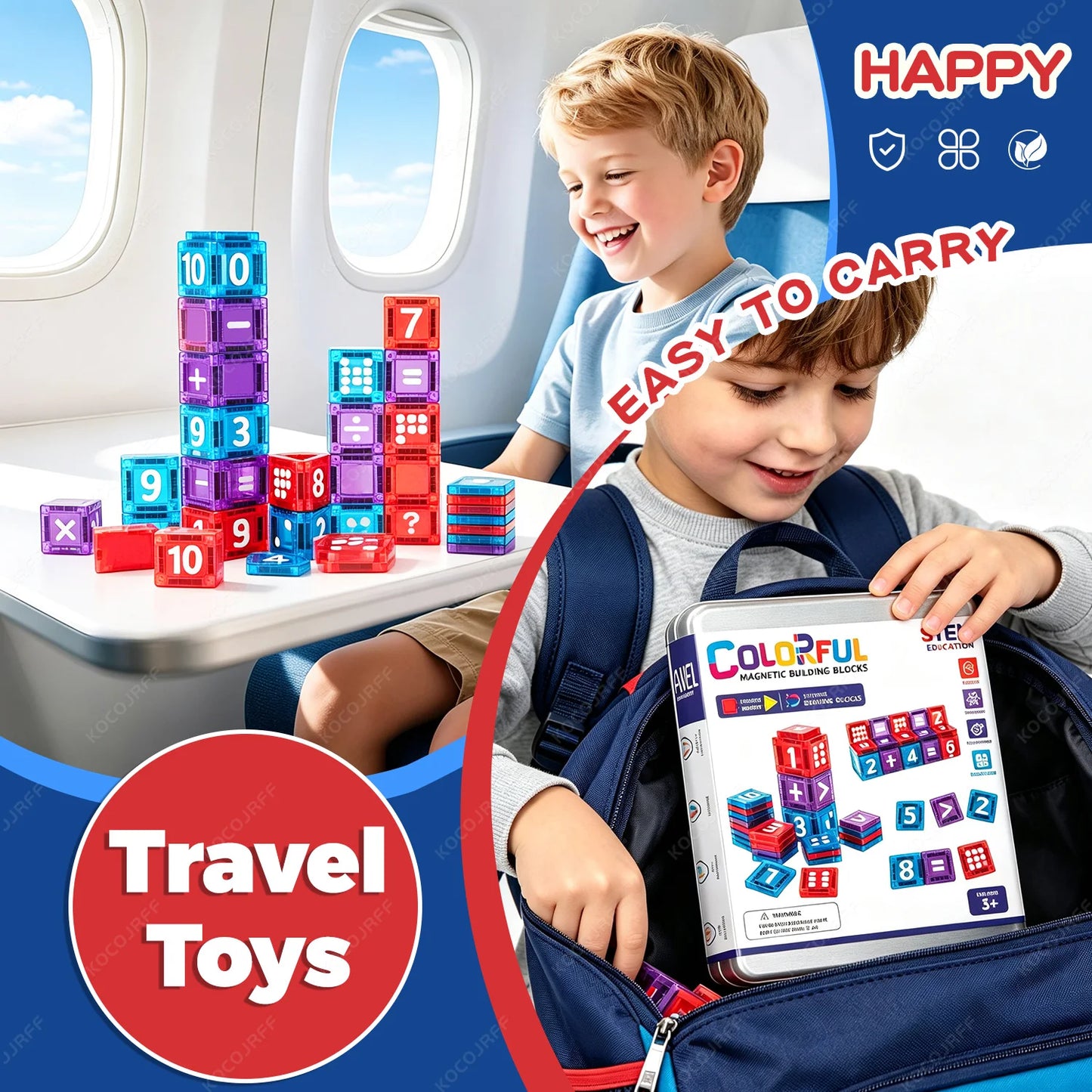 Mini Magnetic Building Tiles – Educational Math & Counting Toy Set