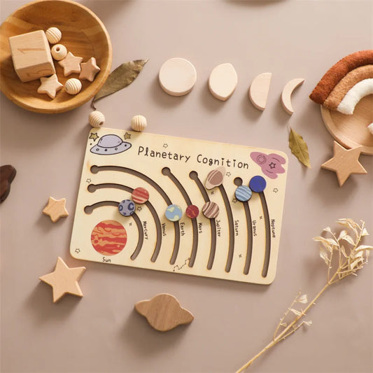 Wooden Solar System Puzzle, Planets, Space Educational Toys - LittleOzKid