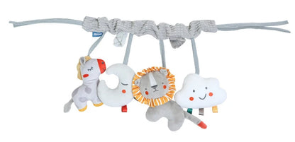 Baby Stretch Activity Spiral Plush Mobile - Sensory Hanging Toy for Car Seat, Crib, Pram, and Stroller