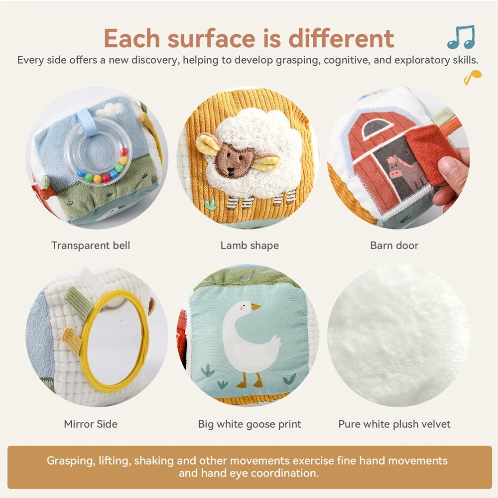Montessori Sensory Magic Tissue Box for Infants 0-12m, Great for Fine Motor & Early Learning