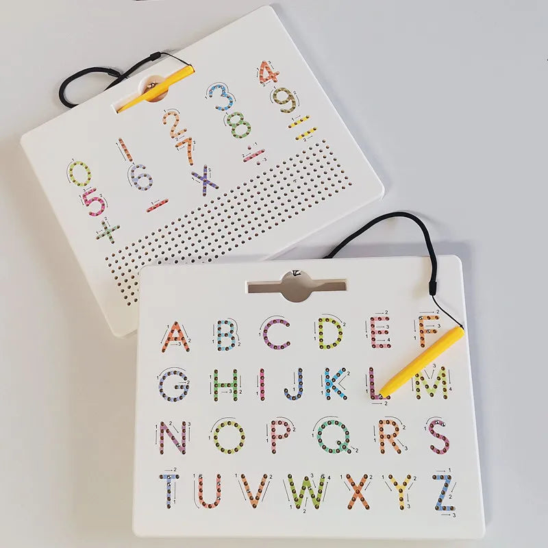 Magnetic Alphabet Tracing Board | ABC & Numbers STEM Learning Toy with Pen