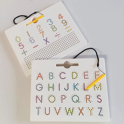 Magnetic Alphabet Tracing Board | ABC & Numbers STEM Learning Toy with Pen