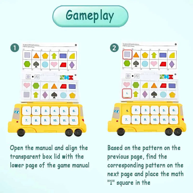 Montessori Kids Logic Thinking Game: Number, Shape & Clock Cognition Toy