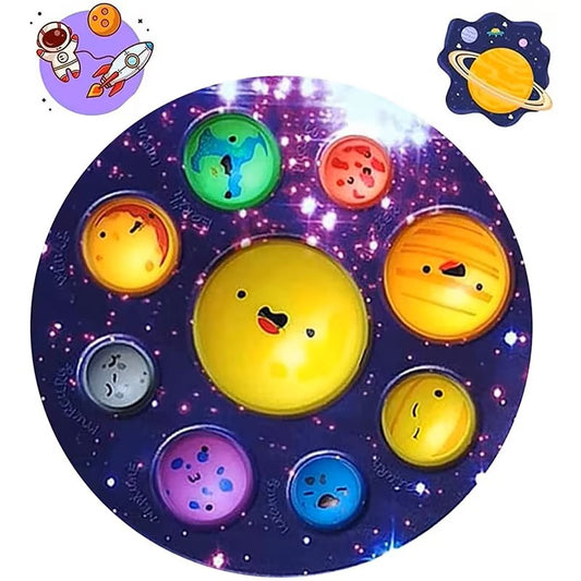 Montessori Eight Planet Push Bubble Fidget Toys, Sensory Stress Relief for Kids