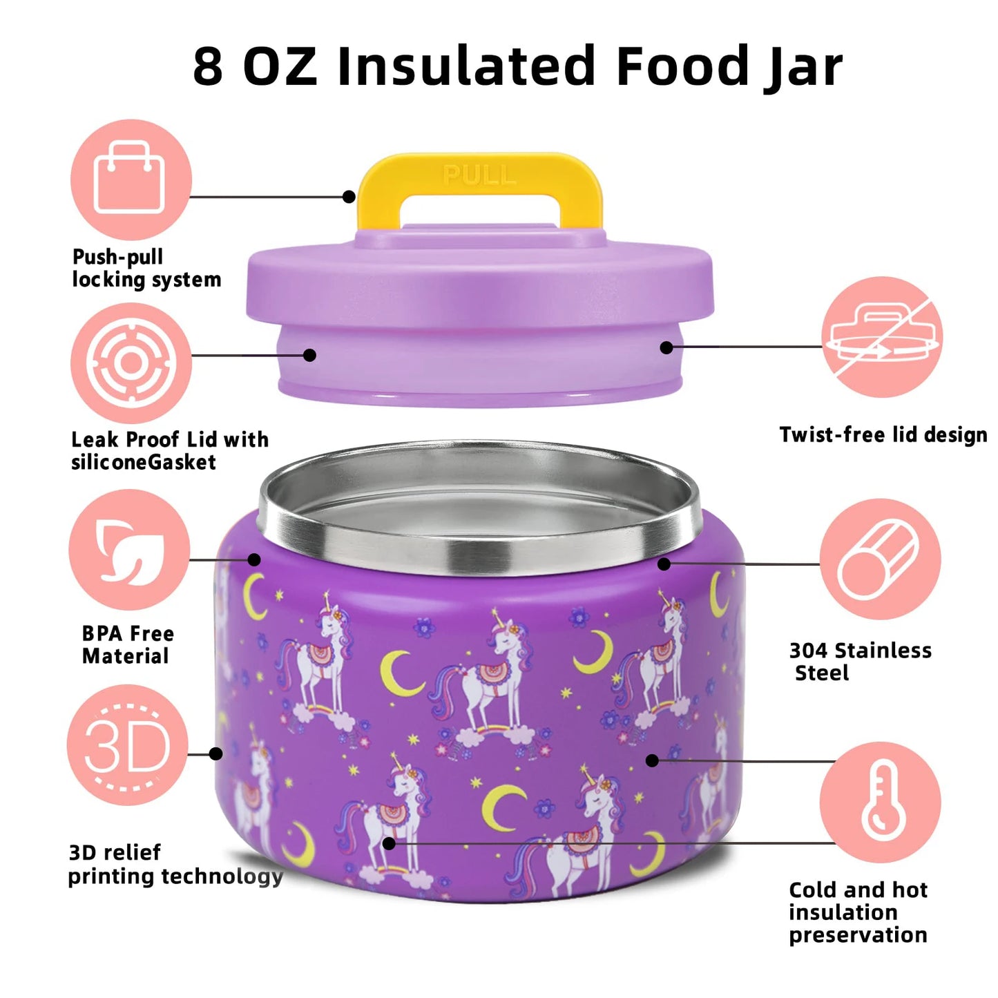 Stainless Steel Leak Proof Lunch Box Set for Kids with dividers