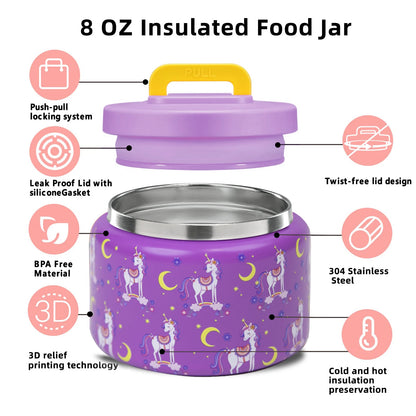 Stainless Steel Leak Proof Lunch Box Set for Kids with dividers