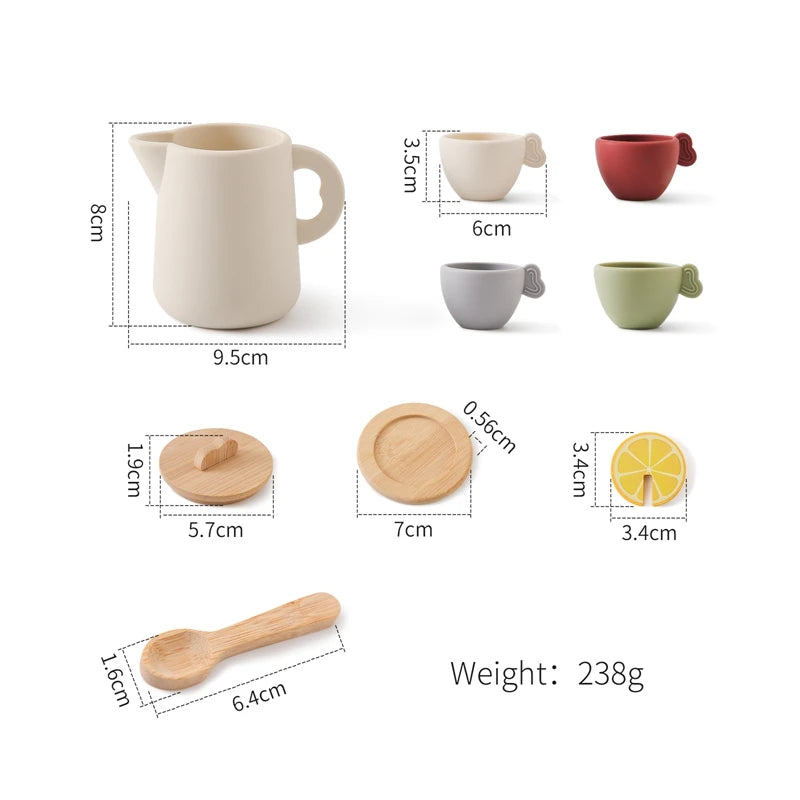 Kids Wooden Montessori Toys Afternoon Tea Set - LittleOzKid