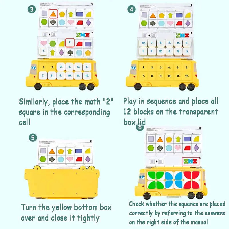 Montessori Kids Logic Thinking Game: Number, Shape & Clock Cognition Toy