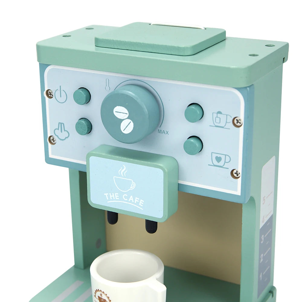 Kids Wooden Coffee Maker Set, Pretend Play Kitchen Toy