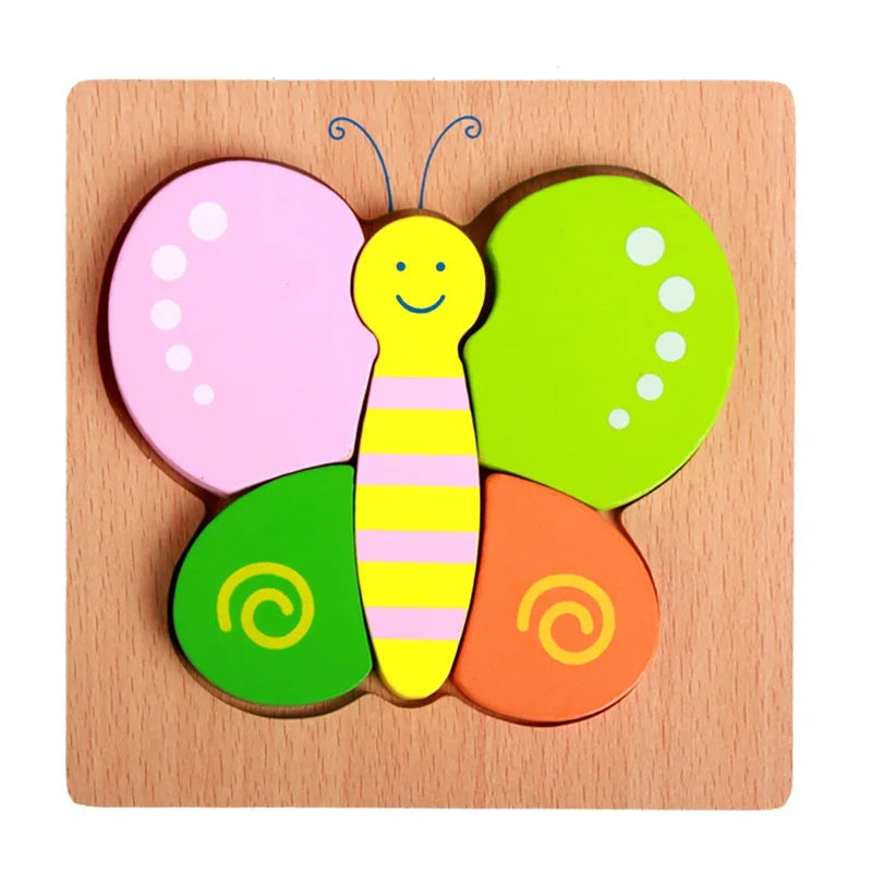 Premium 3D Cartoon Animal Beech Wood Jigsaw Puzzles (6Pack)