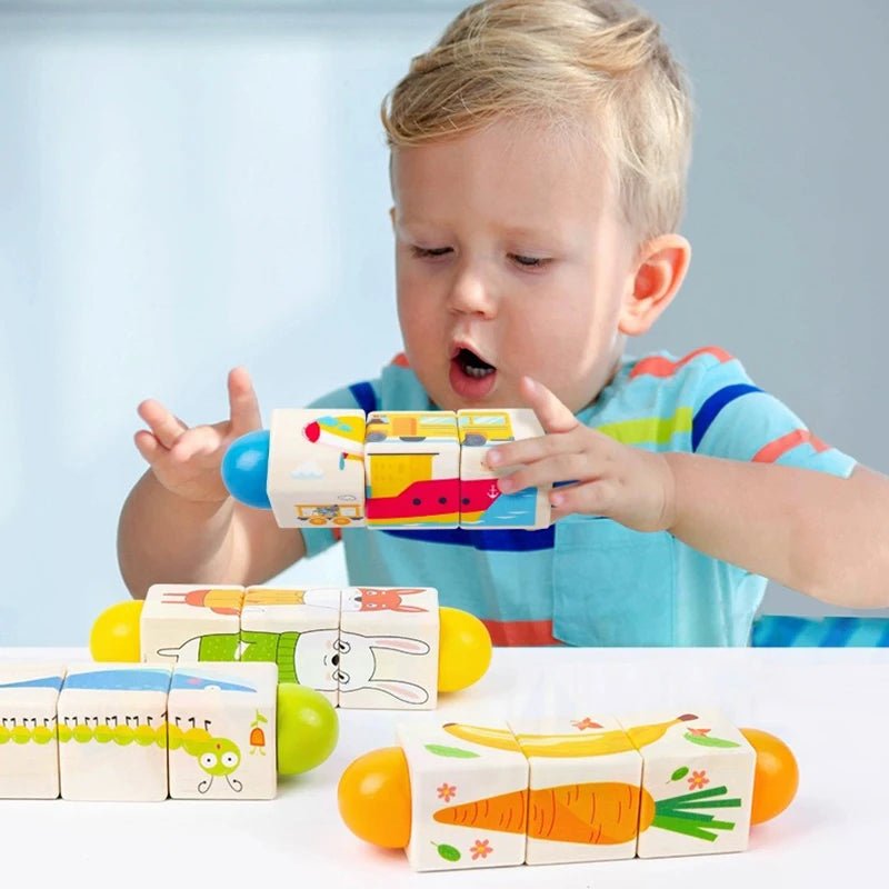 3D Wooden Jigsaw Puzzle, Rotating Puzzle, kids - LittleOzKid