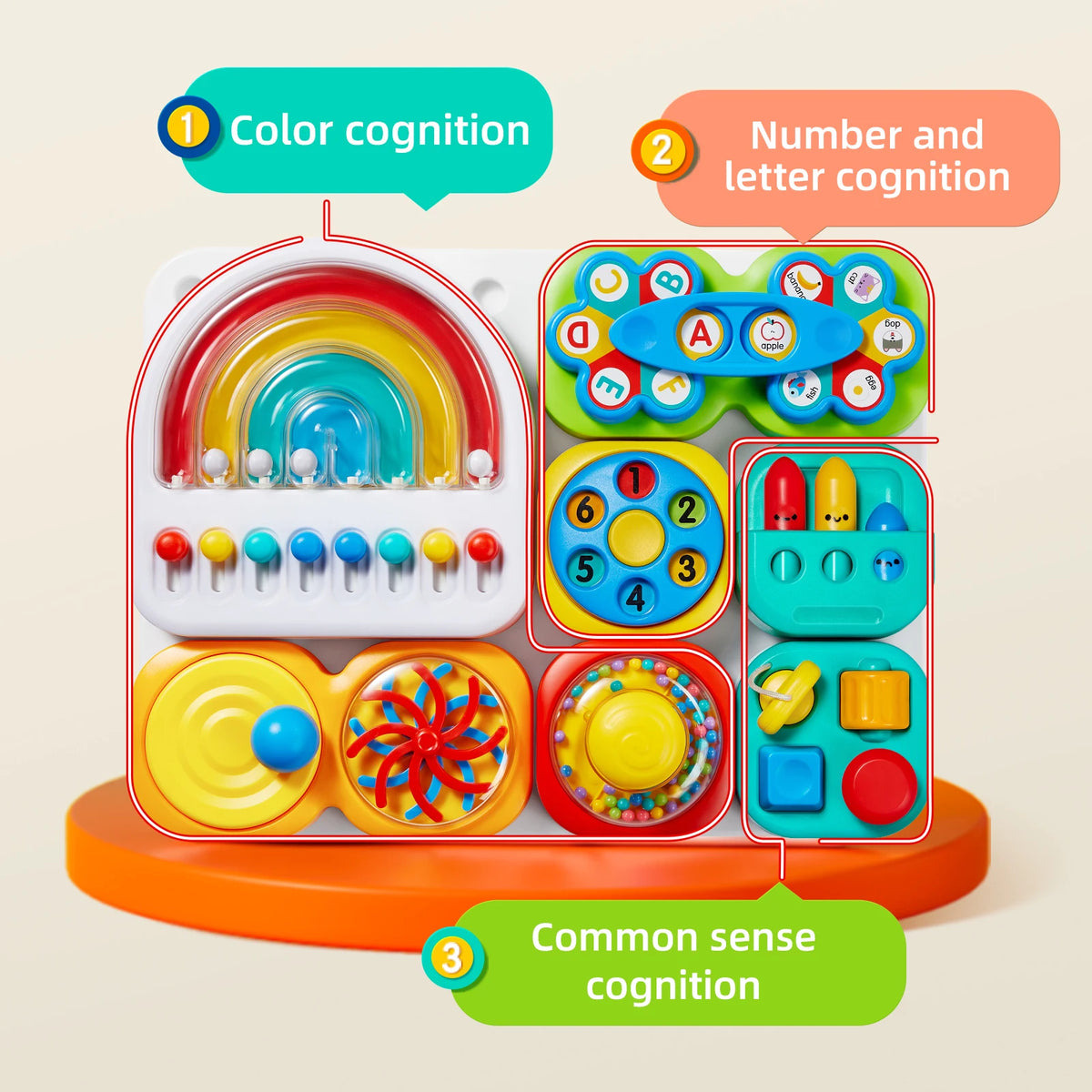 Sensory Baby Activity Board for Fine Motor Skills & Hands-On Play