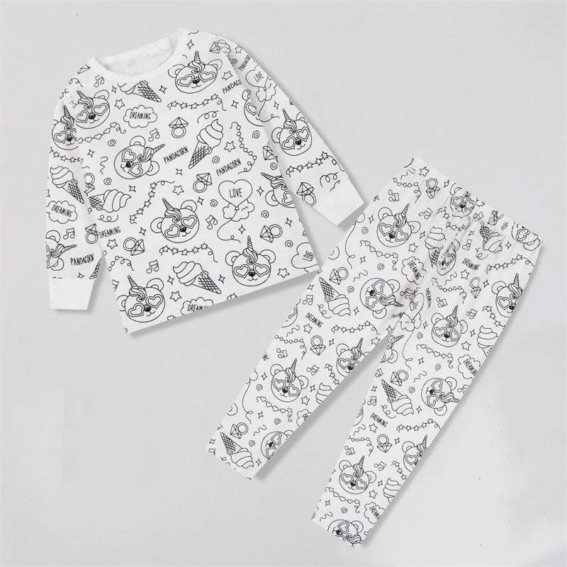 DIY Color-Your-Own Kids Pajama Set, 2-Piece Coloring Kit