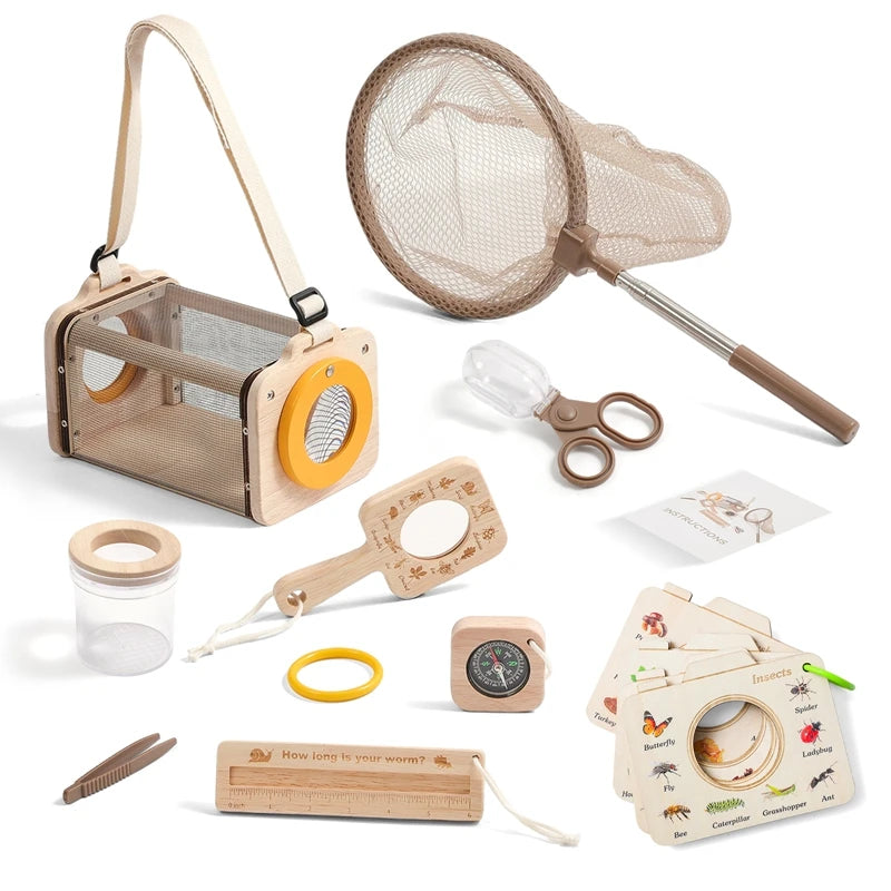9pc Kids Nature Exploration Kit, Insect Catcher & Bug Viewer Box