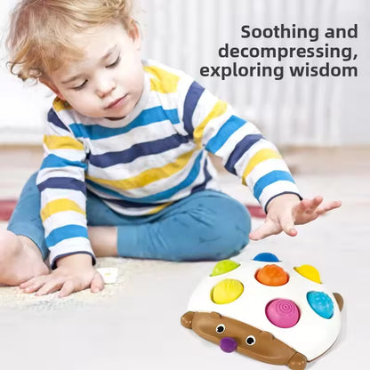 Soft Montessori Hedgehog Sensory Fidget Toy with Push Bubbles pop