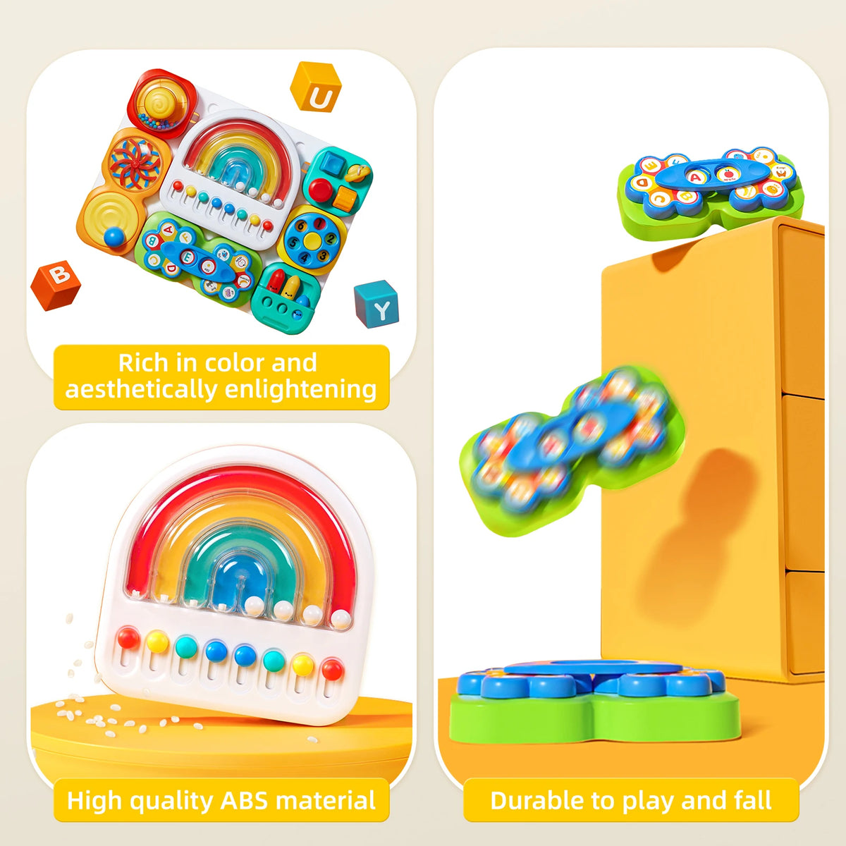 Sensory Baby Activity Board for Fine Motor Skills & Hands-On Play