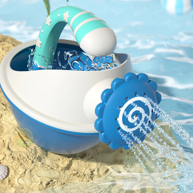 7 Piece Silicone Beach Toys, Summer Water Play Set Kids Toy with Shovel Sand Moulds - LittleOzKid