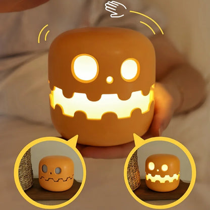 Pumpkin Night Light Funny Halloween Stepless Dimming Eye Timing Sleeping Night Light