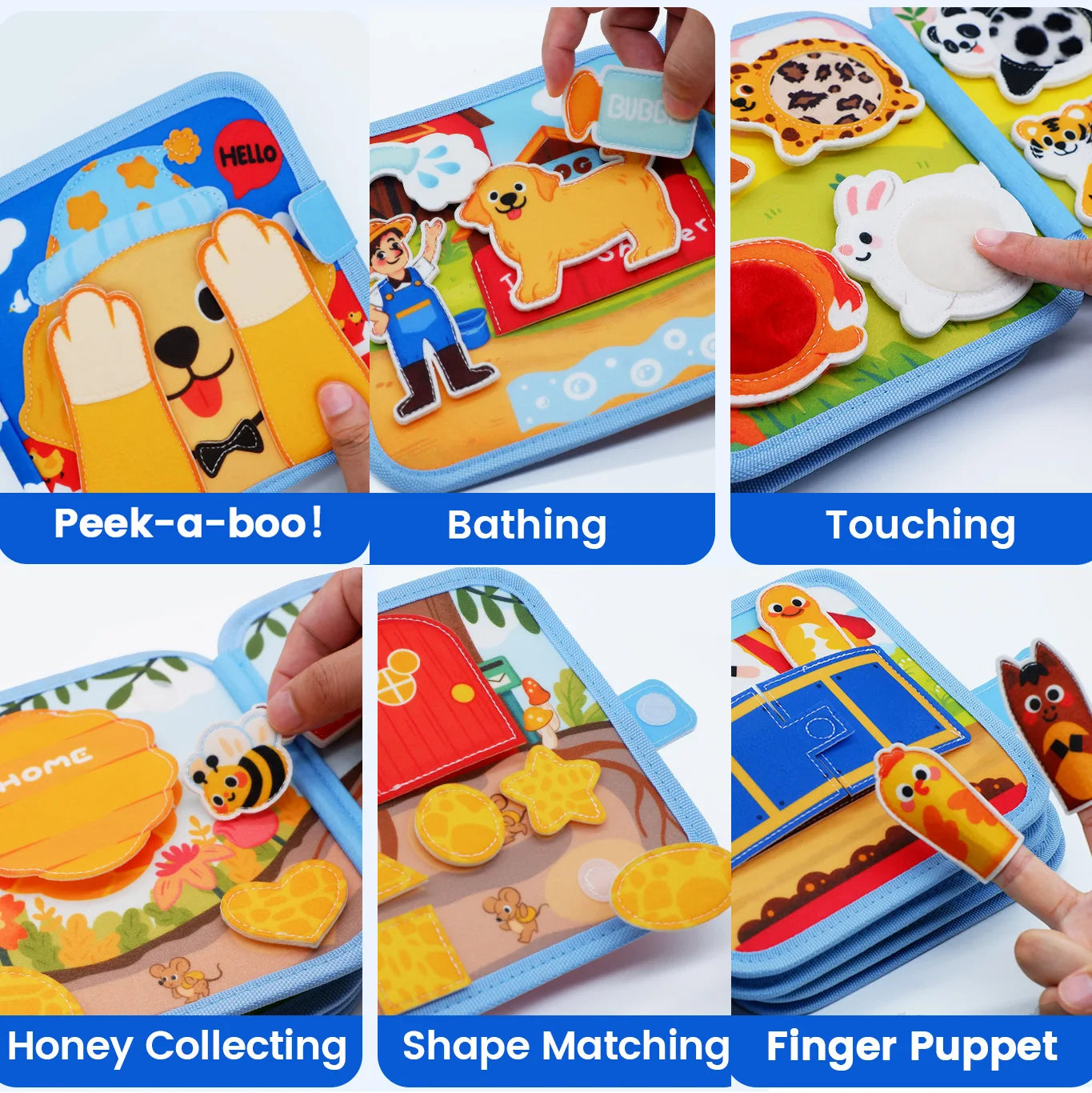 3D Montessori Farm Busy Board - Quiet Felt Book for Toddler Travel