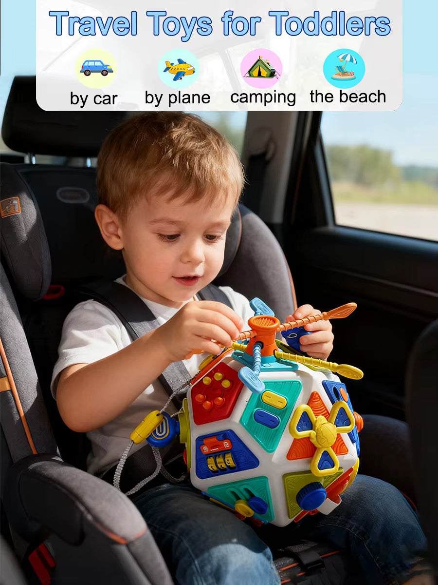 Montessori Sensory Activity Busy Cube for Baby and Toddler, Fine Motor Skills Toy