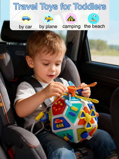Montessori Sensory Activity Busy Cube for Baby and Toddler, Fine Motor Skills Toy
