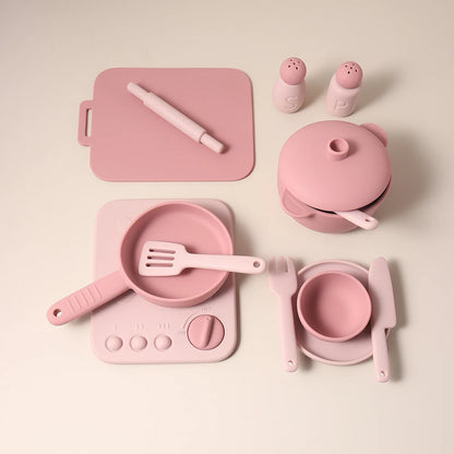 13pcs Silicone Cooking Utensils Kitchen Pretend Play Toy Set