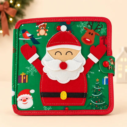 Montessori Christmas Busy Felt Book for Toddlers, Learning Activity Book with Santa