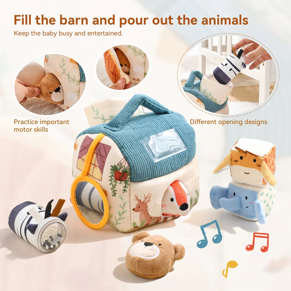 Baby Montessori Farm Animals Music Sensory Box – Finger Precision & Touch Development