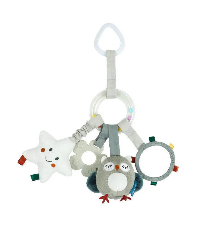 Baby Stretch Activity Spiral Plush Mobile - Sensory Hanging Toy for Car Seat, Crib, Pram, and Stroller