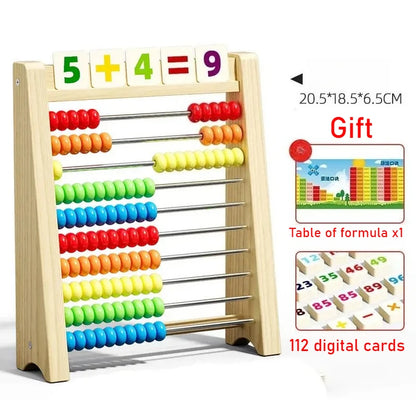 Wooden Rainbow Abacus, Montessori Math Toy for Early Learning & Counting Skills