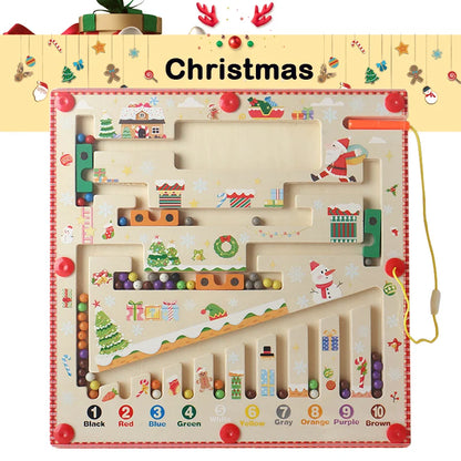 Large Magnetic Montessori Scene Maze Toys, Color and Number Sorting, Pen Grip Training