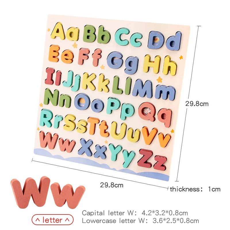 Wooden Educational Abc Alphabet Upper Case and Lower Case  Puzzle