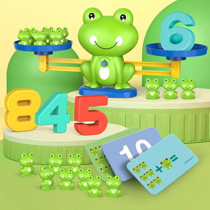 Frog Math Balance Scale, Montessori Number Learning & Counting Toy for Kids