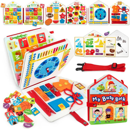 Montessori Busy Board Quiet Felt Activity Toy Book for Toddlers and Kids